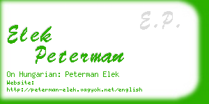 elek peterman business card